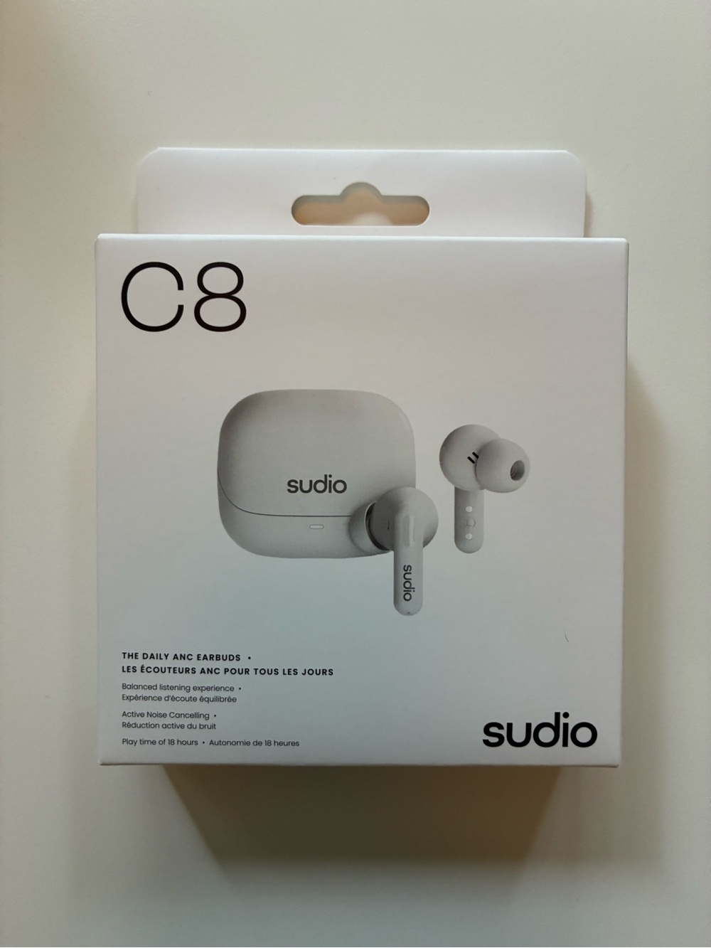 Sudio C8 Wireless Earbuds — White. Brand new in box.